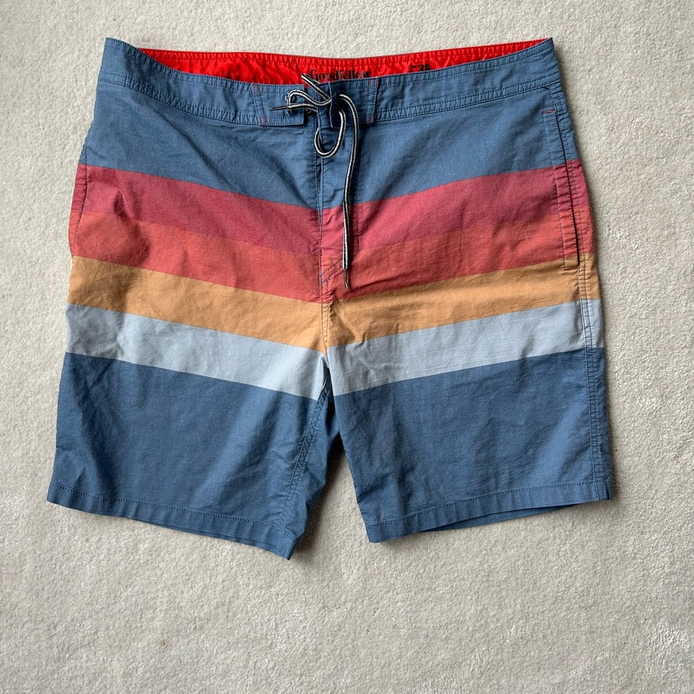 Colorful Striped Men's Swim Shorts